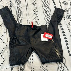 SPANX Faux Leather Moto Leggings, Size S New with tags NWT